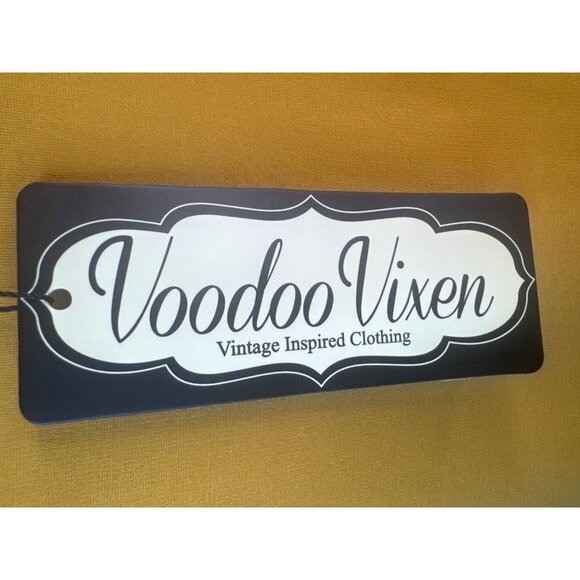 2/$30 Voodoo Vixen XXL Mustard Yellow Tie-Front Top Short Sleeve Nylon Blend - Picture 6 of 12